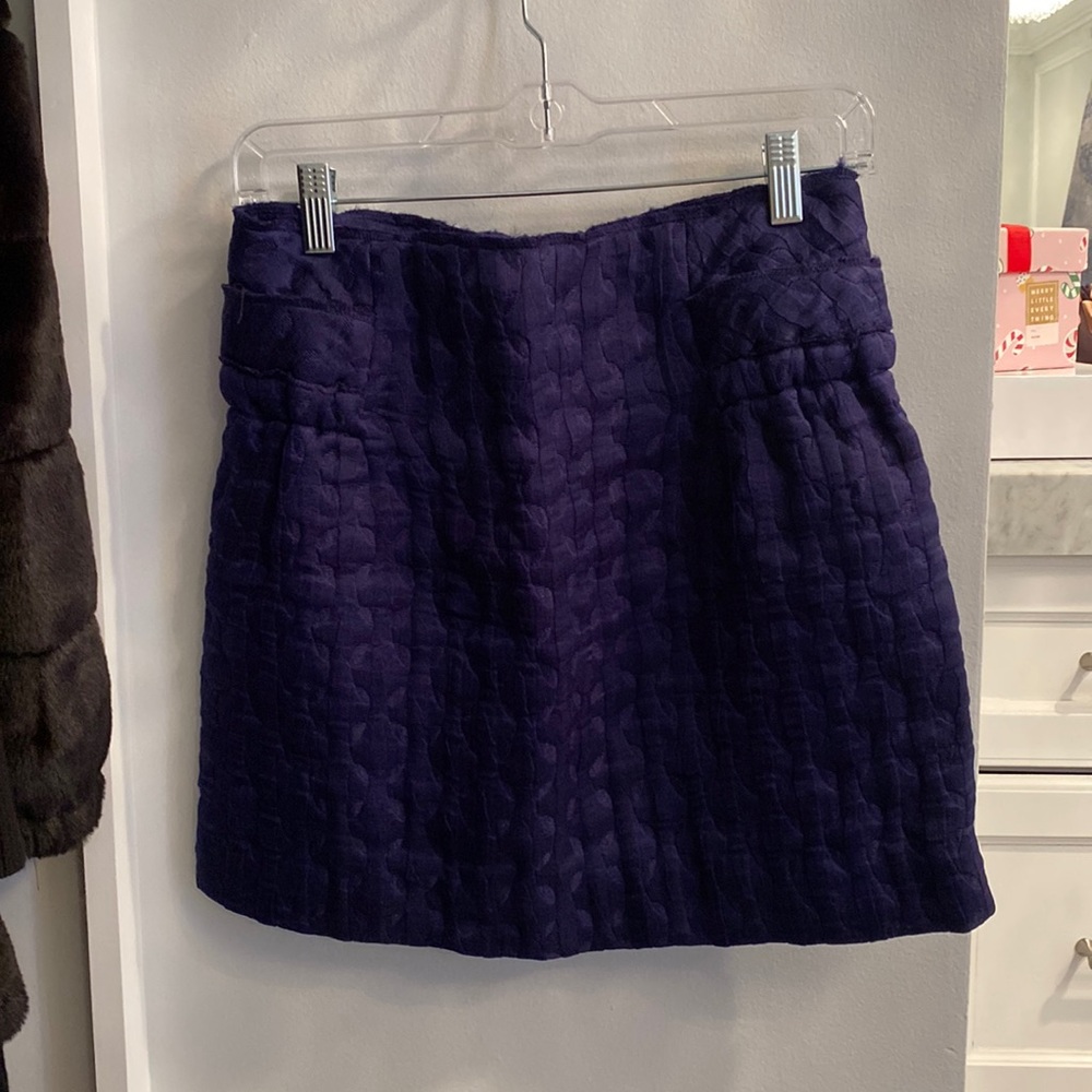 Marni purple puffy fabric mini skirt
